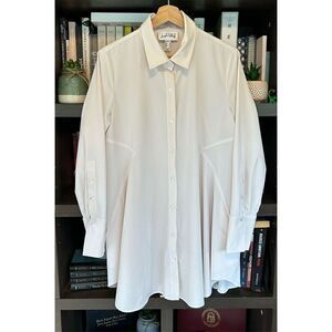 🐿️ Joseph Ribkoff Light Gray Button Front & Button Back Blouse With Pockets 10